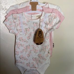 Rabbit & Bear 100% Organic Cotton girls Romper 3PC